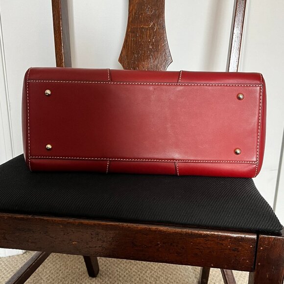 Dooney & Bourke Smooth Leather Deep Red Tote - Picture 5 of 14